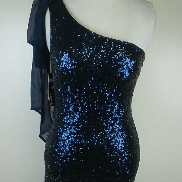 NWT Angel Fashions One Shoulder Sequin Prom Dress - Picture 4 of 8
